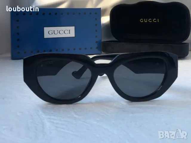 GUCCI с лого 1:1 дамски слънчеви очила котка 2 цвята, снимка 8 - Слънчеви и диоптрични очила - 47680826