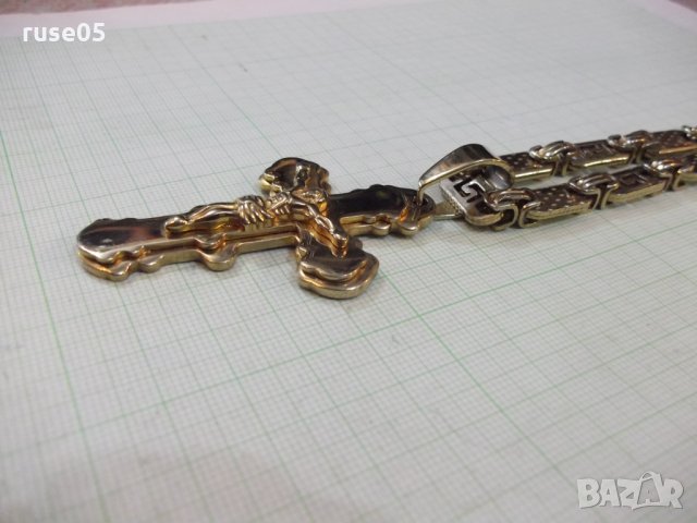 Синджир жълт с разпятието имитационна бижутерия - 92 гр., снимка 6 - Колиета, медальони, синджири - 27158554