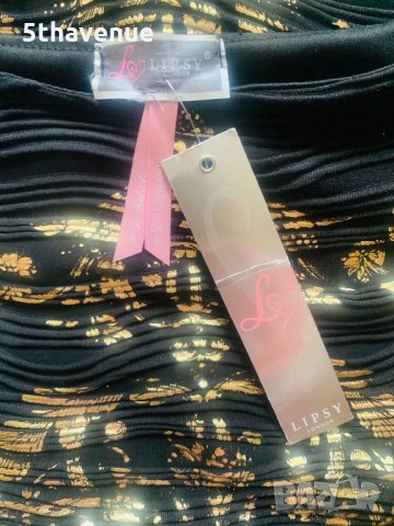 LIPSY Нова къса черна рокля без ръкав златна , снимка 4 - Рокли - 32676142