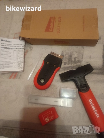 Goldblatt, 2-частичен инструмент за стъргане с 20 остриета, широки и къси остриета за стикери НОВО, снимка 2 - Други инструменти - 52767428