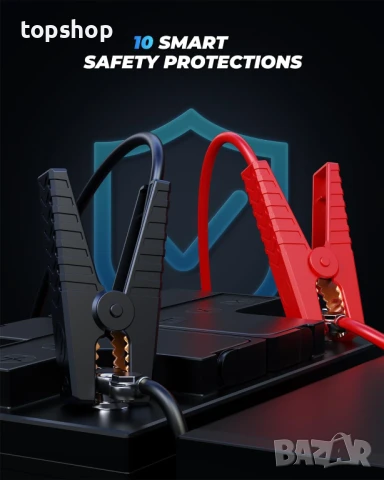 5000A автомобилен стартер, 12V бензин / дизел, голям дисплей, QC3.0 и 4 LED режима на осветление..., снимка 6 - Аксесоари и консумативи - 50920173