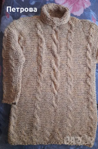 Ръчно плетен дебел пуловер, снимка 3 - Блузи с дълъг ръкав и пуловери - 48695286