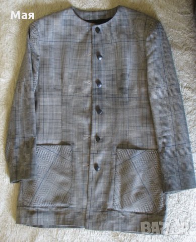 Карирано сако 48 размер - класическа удължена кройка