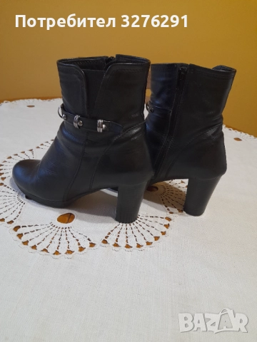 Черни боти естествена кожа р.39 , снимка 2 - Дамски боти - 51928838