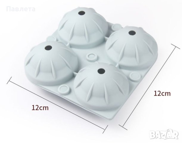 Силиконови формички за лед с форма на четири големи топки, снимка 2 - Форми - 40804789