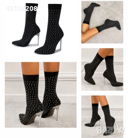 Нови обувки чорап с кристали , снимка 1