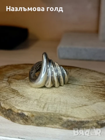 Сребърен дамски пръстен масивен, снимка 3 - Пръстени - 51317740