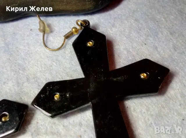 ГОЛЕМИ КРЪСТООБРАЗНИ ОРНАМЕНТИРАНИ ЗЛАТИСТИ АРТ ОБЕЦИ МЕСИНГ КРИСТАЛИ и СИНТЕТИКА 48761, снимка 11 - Обеци - 48734656