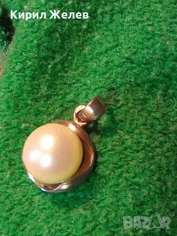 НЕЖЕН ПЕРЛЕН СРЕБЪРЕН МЕДАЛЬОН РОДИРАНО СРЕБРО 925 с БЯЛА НАТУРАЛНА ПЕРЛА 17628, снимка 11 - Колиета, медальони, синджири - 49551447