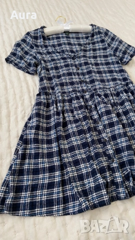 Plaid Flannel Babydoll Dress , снимка 4 - Рокли - 51822287