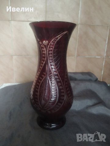 кристална ваза тип бохемия арт деко