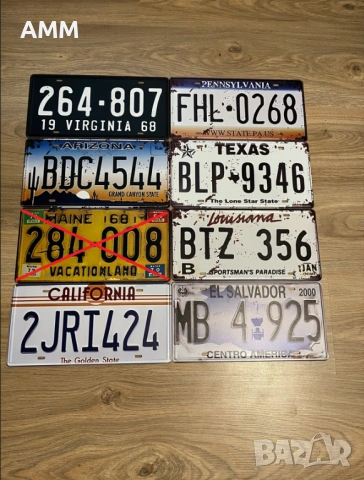 Американски регистрационни  номера  - РЕПЛИКА., снимка 5 - Картини - 38975042