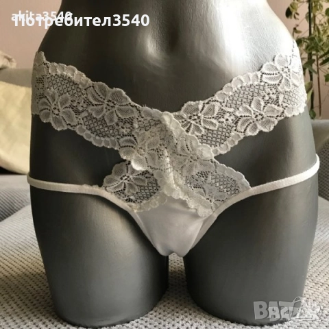 Черни и бели дамски бикини с дантела, снимка 2 - Бельо - 37730177