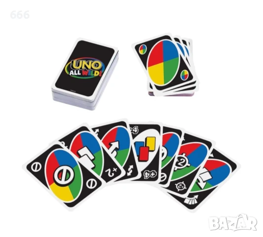 Настолна игра UNO All Wild - Семейна, снимка 4 - Карти за игра - 51388895