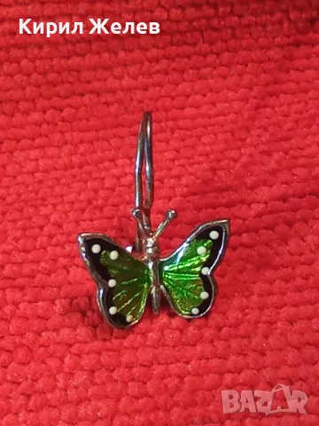 ПРЕКРАСНА ФИГУРАЛНА ЕМАЙЛИРАНА СРЕБЪРНА ОБЕЦА ПЕПЕРУДА СРЕБРО 925 ФИНА РЪЧНА АРТ ИЗРАБОТКА 49615, снимка 12 - Обеци - 49071106