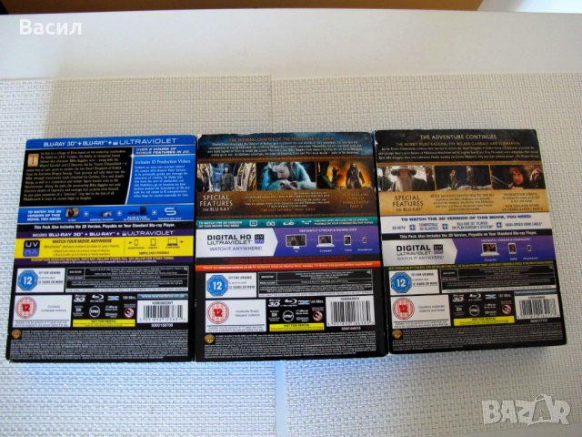 ПРОМО 80 ЛВ  Hobbit Trilogy 3D + 2D Blu Ray 12 диска за колекционери, снимка 11 - Blu-Ray филми - 43801317