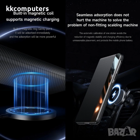 Калъф с протектор SULADA Kevlar за Samsung Galaxy Z Fold7 5G – смарт капак, кожена текстура и магнит, снимка 7 - Калъфи, кейсове - 52194945