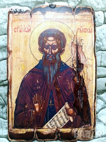 Репродукция на старинна икона на свети Иван Рилски 30/20 см, снимка 1 - Икони - 43397200