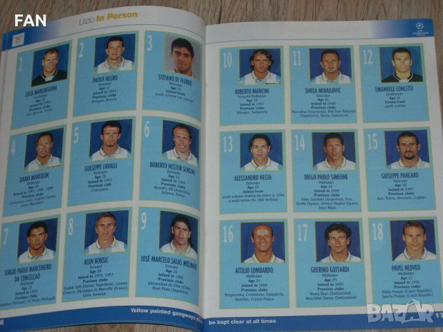 Челси Лондон - Лацио Рим оригинална футболна програма от Шампионската лига през сезон 1999/2000, снимка 3 - Фен артикули - 35152030