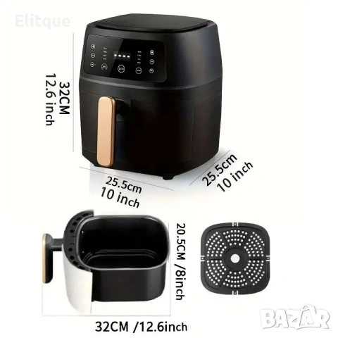 Фритюрник с горещ въздух дигитален 2400 W 8 литра XXXL Еър Фраер, снимка 4 - Фритюрници - 53102641