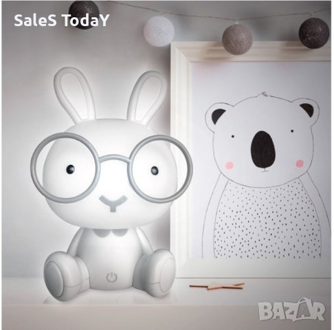 Детска нощна Лампа, Заек, USB, 20sm, бяла настолна лампа , снимка 4 - Детски нощни лампи - 42963398