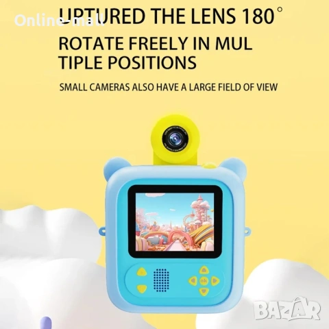 Детска камера с принтер и 180° въртящ се обектив – Образователна камера за деца с игри, 32GB карта и, снимка 17 - Фотоапарати - 53244132