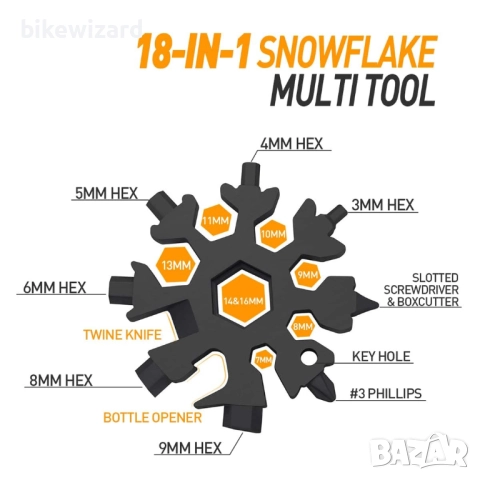 18-в-1 мултифункционален инструмент неръждаема стомана НОВ, снимка 2 - Ключове - 52819337