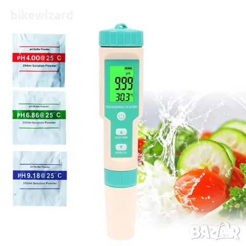 OPSLEA PH Meter 7 в 1 Измервател на качеството на водата за плувни басейни хидропоника аквариуми НОВ, снимка 1 - Други инструменти - 48699949