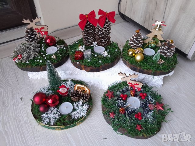 Коледни свещници , снимка 1 - Декорация за дома - 43231870