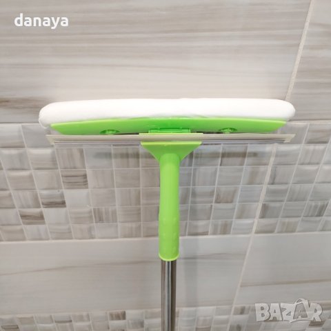 4270 Стъклочистач микрофибър и силиконово перо с телескопична дръжка, снимка 3 - Мопове, кофи, четки и метли - 43314844