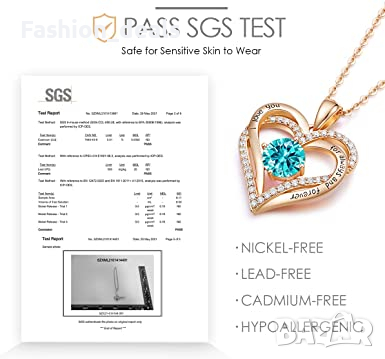 Нова Стилна Дамска огърлица с кристали Сърце Циркон Колие Подарък жена, снимка 3 - Колиета, медальони, синджири - 36474677