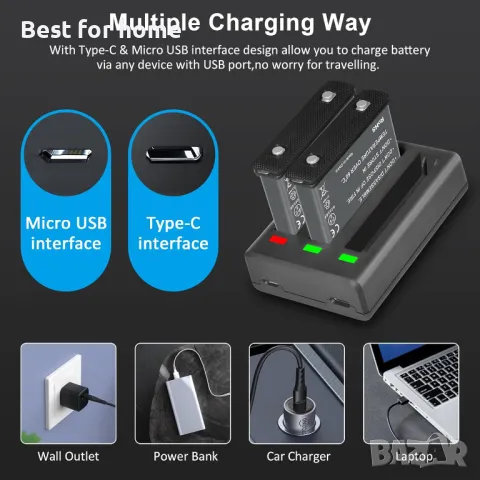 Батерии и зарядно за Екшън камера Insta360 , снимка 4 - Батерии, зарядни - 48342603