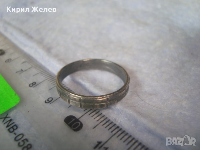 СТАР СРЕБЪРЕН ОРНАМЕНТИРАН РЕТРО АРТ ПРЪСТЕН ХАЛКА ОКСИДИРАНО СРЕБРО РЪЧНА ИЗРАБОТКА 32408, снимка 7 - Антикварни и старинни предмети - 38361788