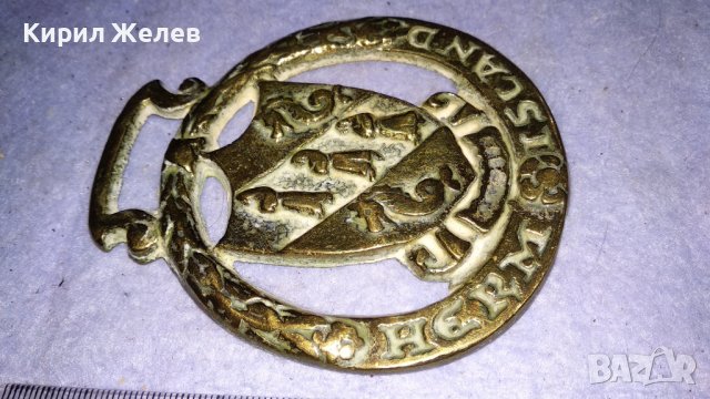 HERM ISCAND Старо БРОНЗОВО ДЕКОРАТИВНО АРТ ПАНО - ГЕРБ за СТЕНА АНГЛИЯ 33984, снимка 8 - Пана - 38928047