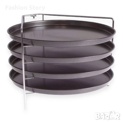 Комплект за печене на пица с хромирана метална стойка