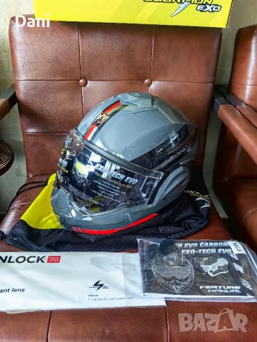 Нова модуларна каска Scorpion Exo Tech Evo, снимка 5 - Аксесоари и консумативи - 50680123