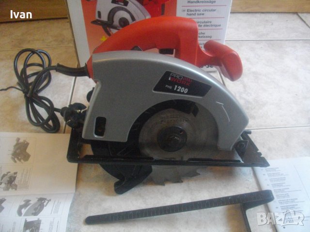 Нов 1200 Вата Немски Ръчен Циркуляр-ф160мм-Реже 55 мм-ProWork PHS1200-С Линеал, снимка 3 - Други инструменти - 37479303