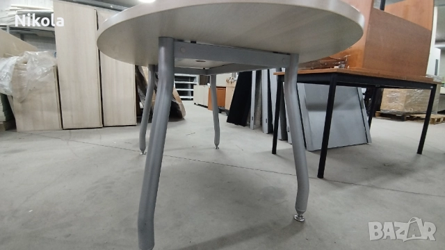 Офис маса с метални крака и рамка - елипсовидна  180/100/75см, снимка 3 - Работни маси и бюра - 52114549