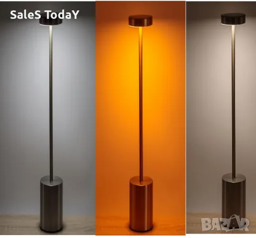 Нощна лампа със сензор, Метална, USB, 35см, снимка 2 - Настолни лампи - 48048236