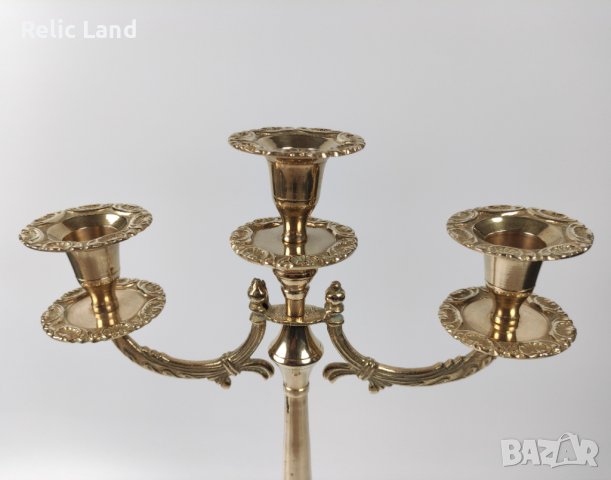 Висок свещник тройка, снимка 7 - Антикварни и старинни предмети - 43536458