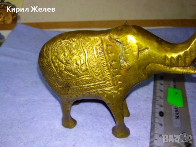 Старо ТРАДИЦИОННО КРАСИВО ОРНАМЕНТИРАНО БРОНЗОВО СЛОНЧЕ За ЩАСТИЕ КЪСМЕТ За ДОМА КОЛЕКЦИЯ 37375, снимка 11 - Статуетки - 43921420