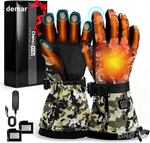 Акумулаторни отопляеми ръкавици Lychee Camouflage, 7.4V, 22.2Wh бързо нагряване