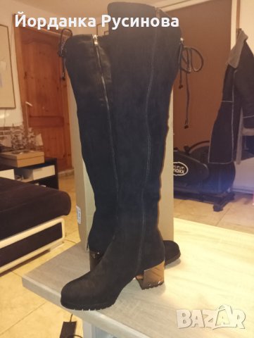 Намалям!Велурени чизми с ефектен ток,38 номер , снимка 2 - Дамски боти - 43272313