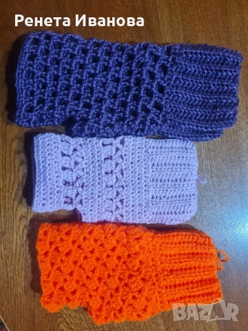 Ръчно плетени ръкавици без пръсти. , снимка 3 - Ръкавици - 51939817