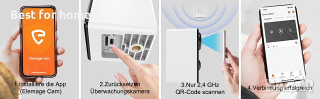 Elemage ZS- GQ3 2K камера акумулаторна със соларен панел., снимка 10 - Комплекти за видеонаблюдение - 43774423