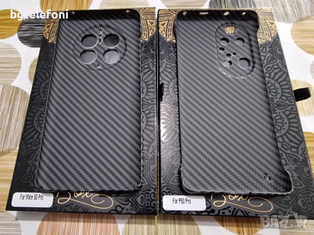 Huawei Mate 50 Pro ,P50 Pro луксозен твърд гръб Carbon, снимка 4 - Калъфи, кейсове - 39204639