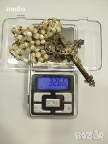 КРЪСТ ФИЛИГРАН СЪС СЕДЕФ КАТОЛИШКИ 18-19 ВЕК, снимка 3 - Други ценни предмети - 52186332