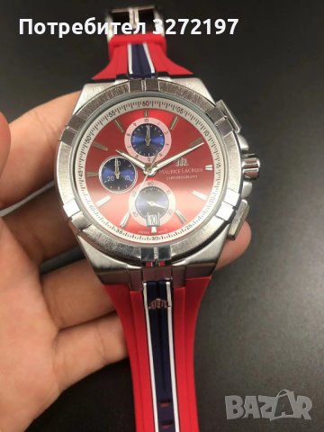 Kварцов часовник MAURICE LACROIX Aikon Special Edition,хронограф,дата,гумена каишка, снимка 6 - Мъжки - 43451964
