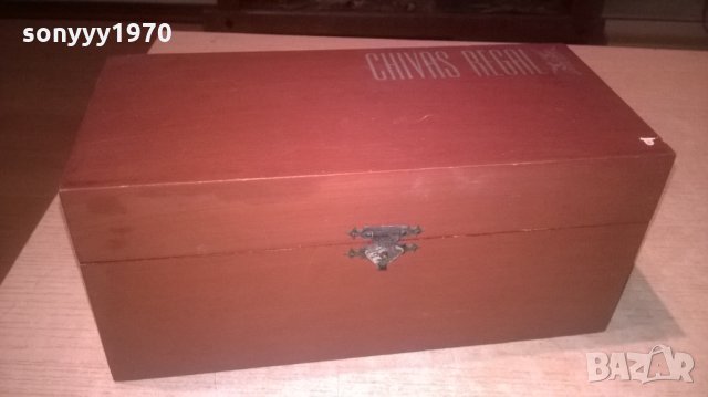 CHIVAS REGAL-ДЪРВЕНА КУТИЯ-24Х12Х11СМ-ВНОС ШВЕЦИЯ