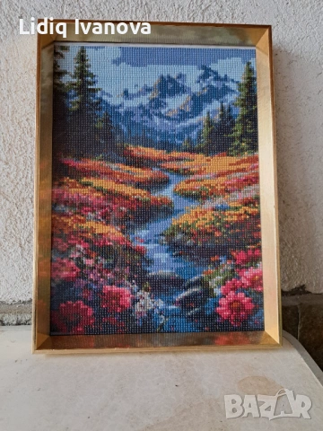 Диамантен гоблен пейзаж-готов и рамкиран, снимка 3 - Гоблени - 50322898